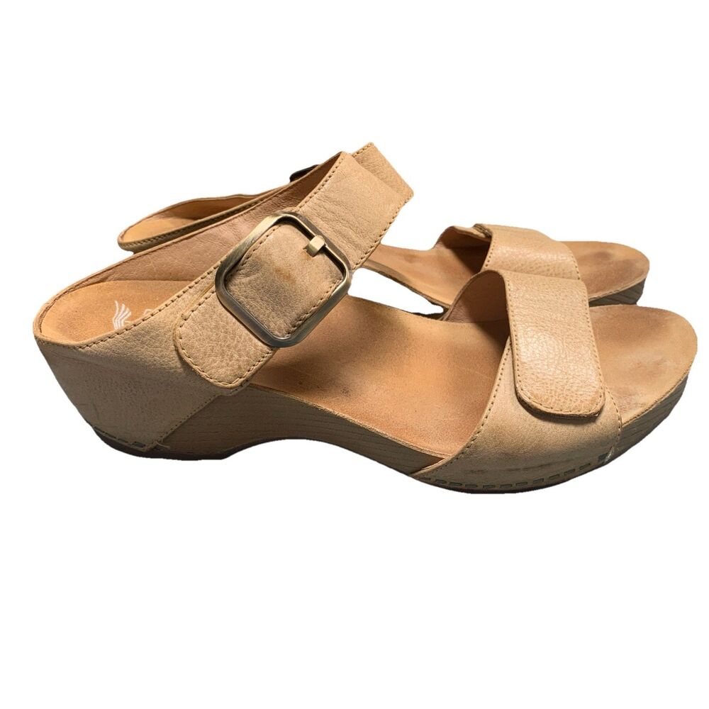 Excellent Dansko Tanya Women's Casual Sandals Tan Milled Burnished 40 (9.5 US) - Picture 2 of 8
